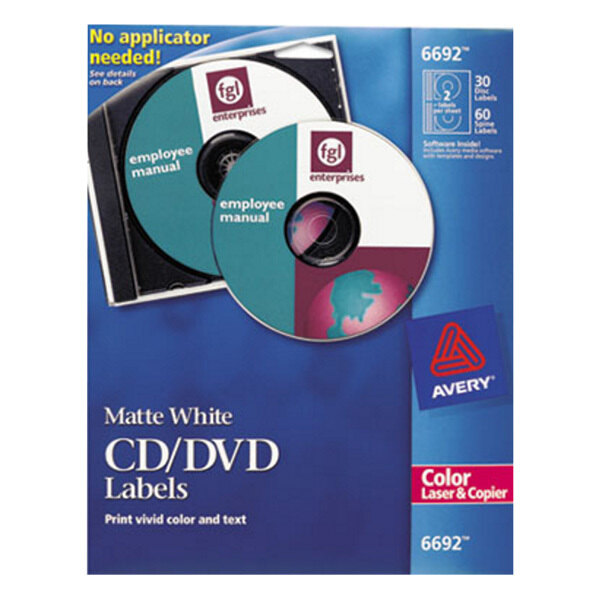 Avery® 6692 Matte White CD Labels - 30/Pack