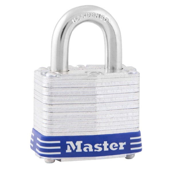 Master Lock 3D 1 9/16" Silver / Blue Four-Pin Steel Tumbler Lock