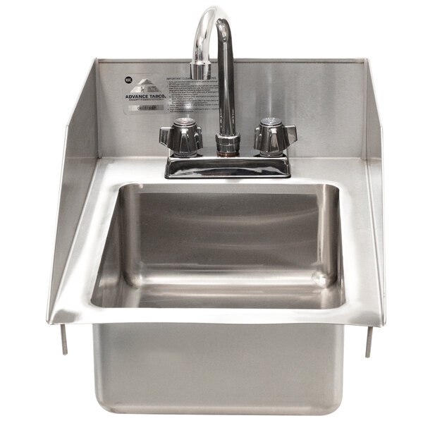 Advance Tabco DI-1-5SP-EC Drop-In Stainless Steel Sink with Side Splash - 10" x 14" x 5"