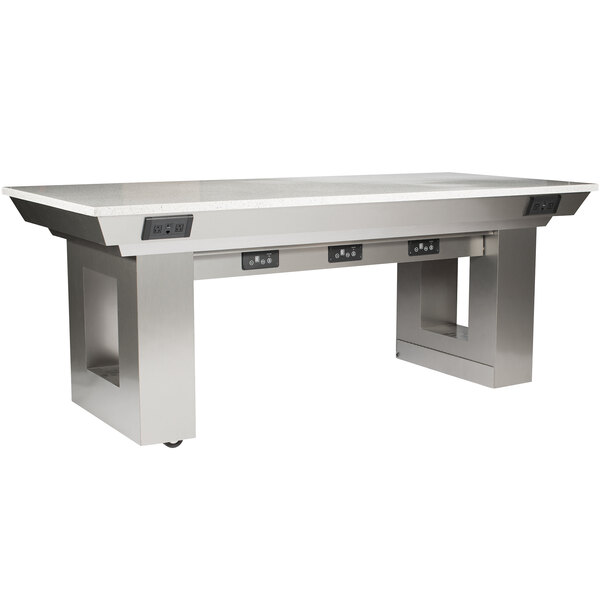 Bon Chef 50180 39" x 84" Rectangular Mobile Invisible Induction Table
