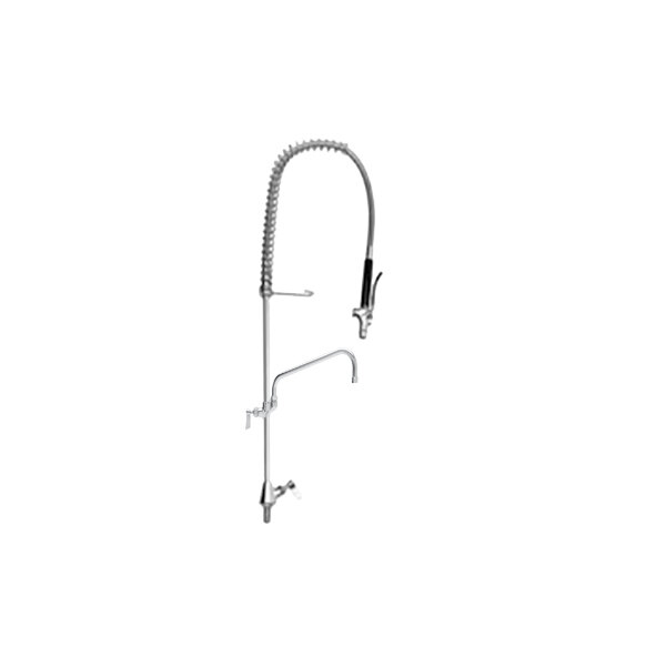 Fisher 50105 Deck Mounted Glass Filler Faucet with 36" Hose, 8" AddOn Faucet, and Wall Bracket