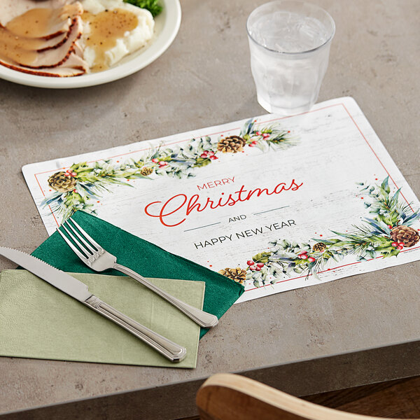 Hoffmaster 856795 10" x 14" Holiday Placemat Combo Pack 250/Case