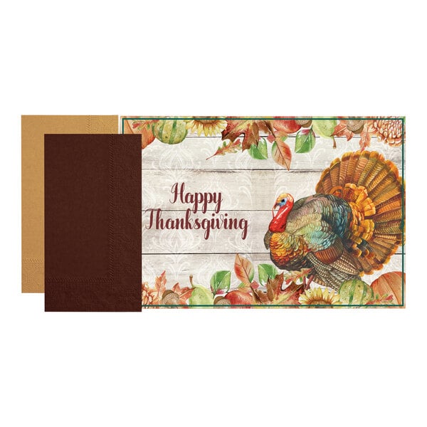 Hoffmaster 856793 10" x 14" Thanksgiving Placemat Combo Pack - 250/Case