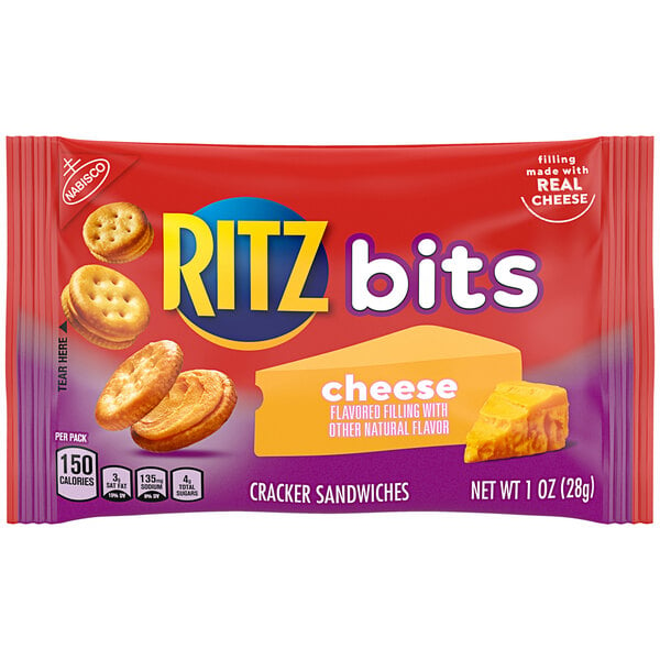 A package of Nabisco Ritz Bits cheese crackers.