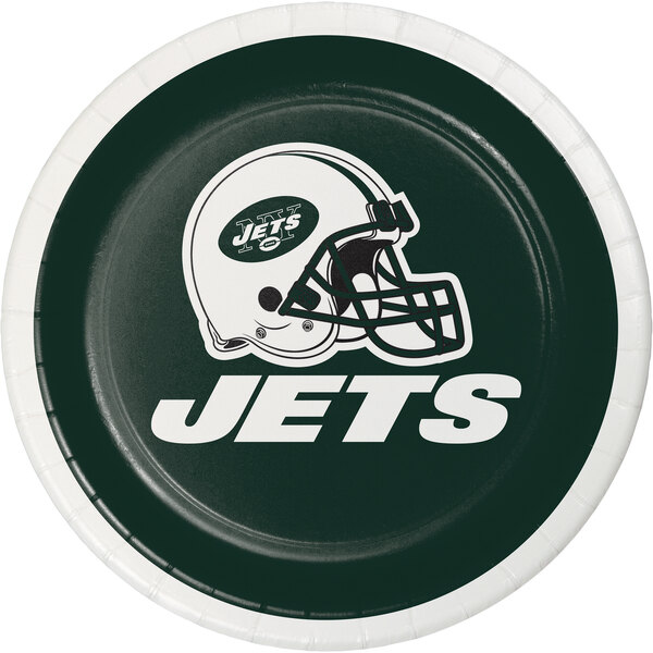Creative Converting 419522 New York Jets 7" Luncheon Paper Plate - 96/Case