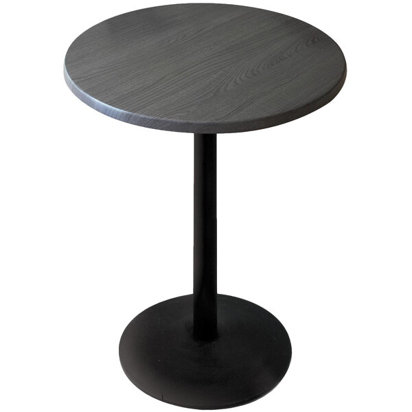 Holland Bar Stool OD214-2236BWOD36RChar 36" Round Charcoal Outdoor / Indoor Counter Height Table with Round Base