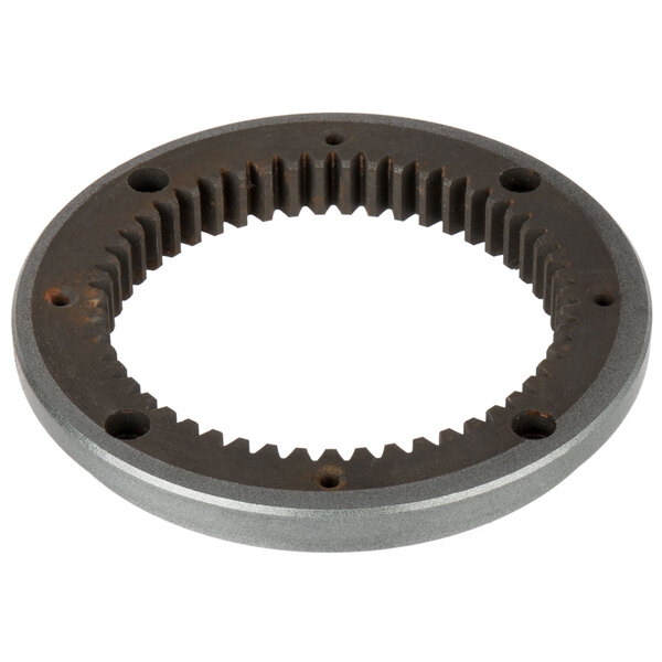An Avantco turning plate gear with a metal ring and a cogwheel.