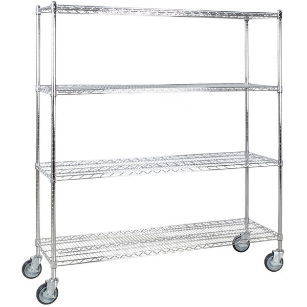 60 Nsf Stainless Steel 4 Shelf Kit, Stainless Steel Wire Shelves With Wheels