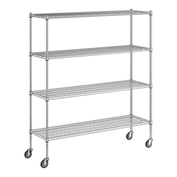 A wireframe Regency stainless steel wire shelving unit.
