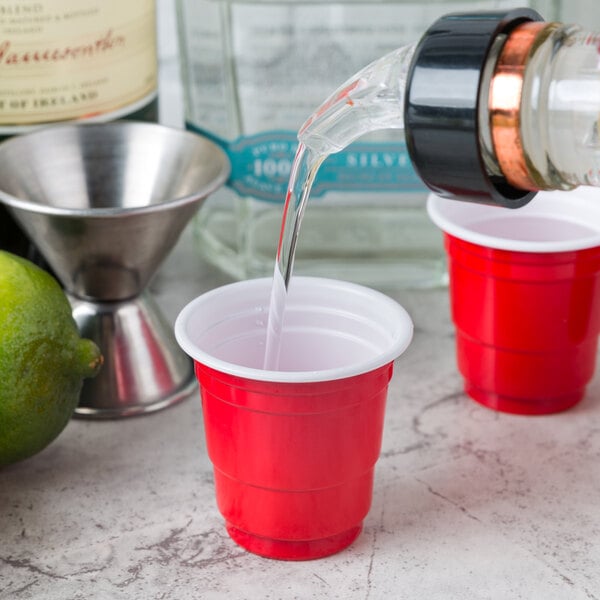 Choice 2 oz. Red Plastic Shot Cup - 1000/Case
