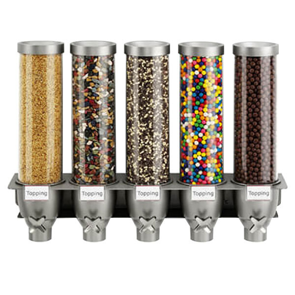 Rosseto EZ527 EZ-SERV 4.94 Liter, 5 Canister Wall-Mounted Topping