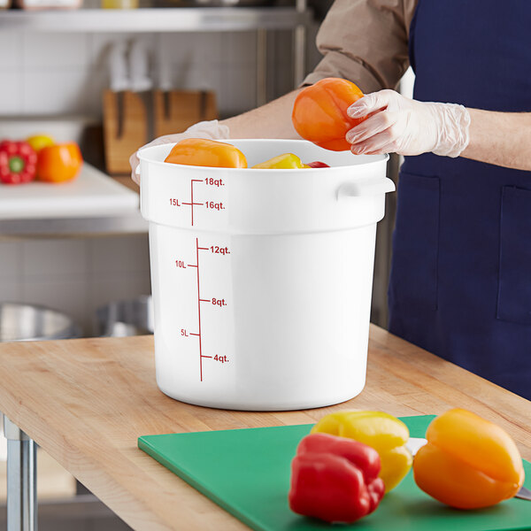 Choice 18 Qt. White Round Polypropylene Food Storage Container