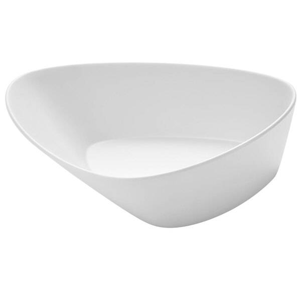 A white Rosseto melamine triangle bowl.