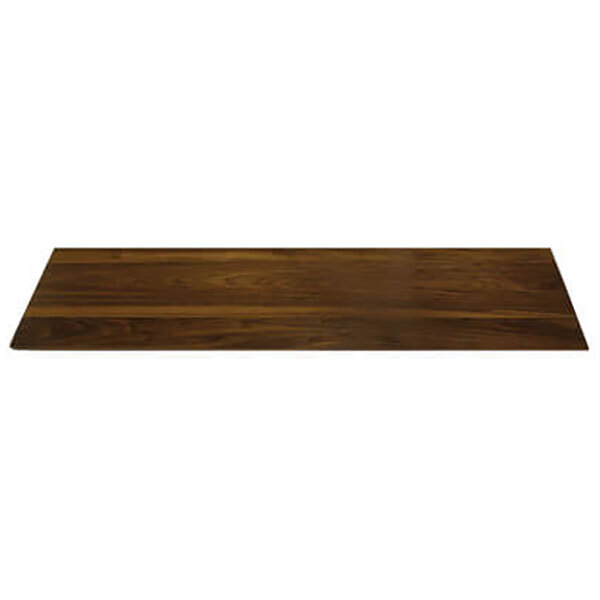 A brown rectangular wooden riser shelf.