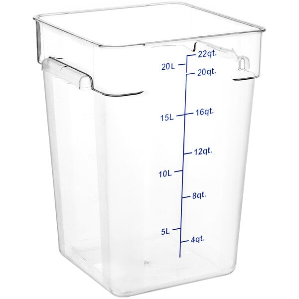 Vigor 12 Qt. Clear Square Polycarbonate Food Storage Container and