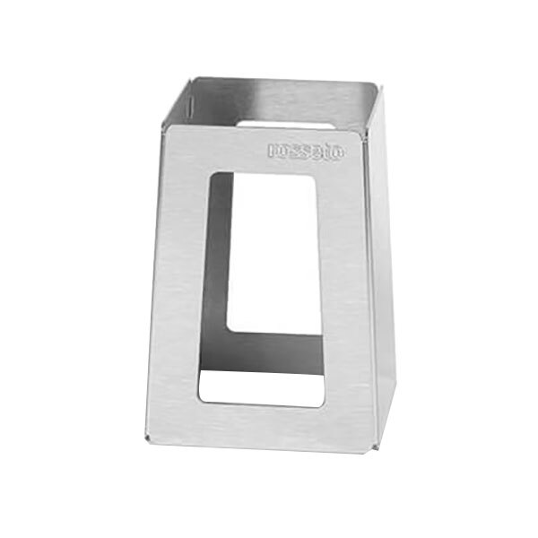 A stainless steel pyramid riser with a hole in the top.
