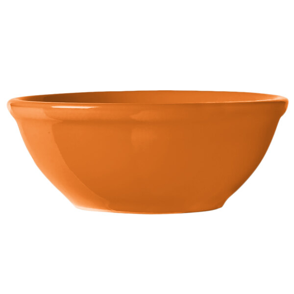 An orange Libbey Veracruz cantaloupe bowl.