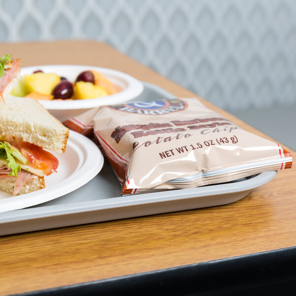 Choice 14" x 18" Gray Plastic Fast Food Tray