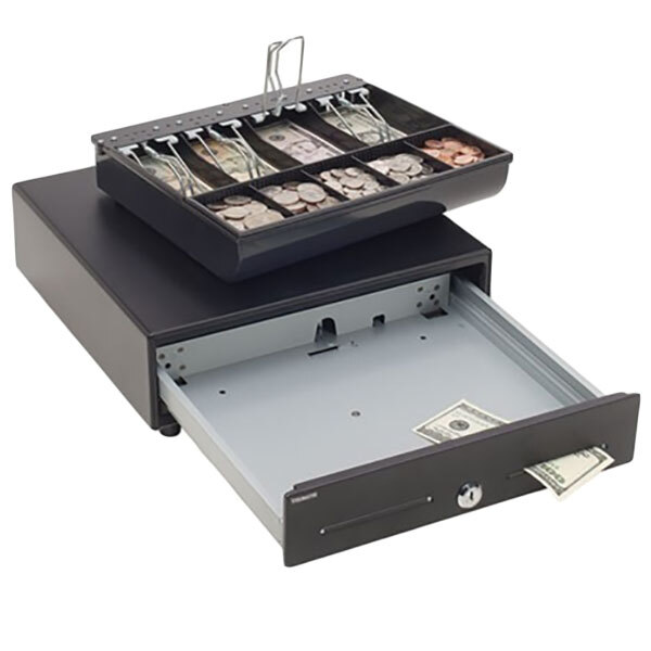 Steelmaster 2251046T04 12 5/8" x 12 1/3" Black Steel Cash Drawer