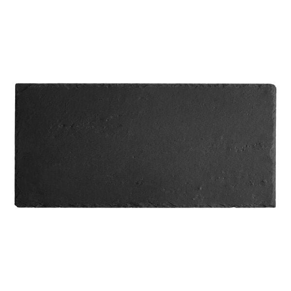 A rectangular black slate tray.