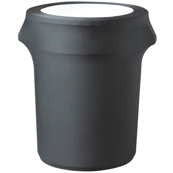 Snap Drape CN420WC44512 Contour Cover 44 Gallon Charcoal Spandex Round Trash Can Cover