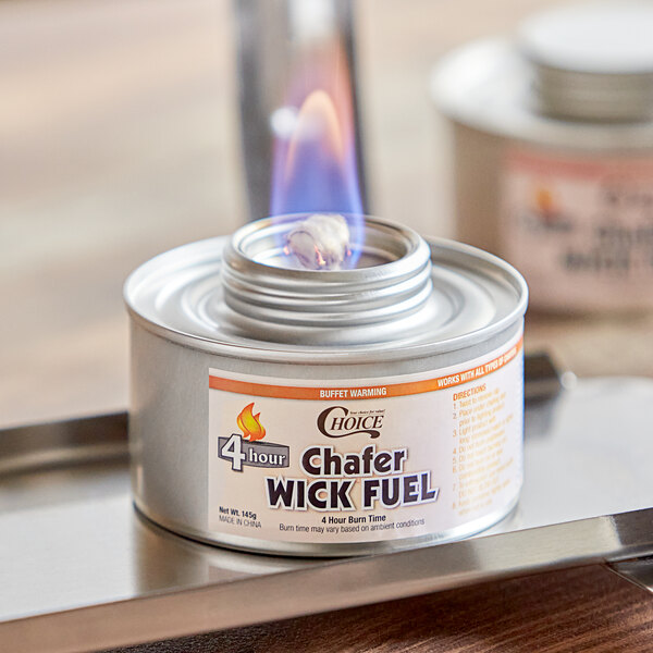Choice 4 Hour Wick Chafing Dish Fuel with Safety Twist Cap 12/Pack