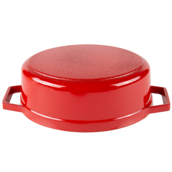 GET Heiss 12 oz. Red / White Enamel Coated Cast Aluminum Mini Coated
