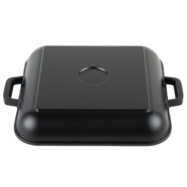 GET CA104BK/BK Heiss 10 oz. Black Enamel Coated Cast Aluminum Mini Square Coated Cast Aluminum
