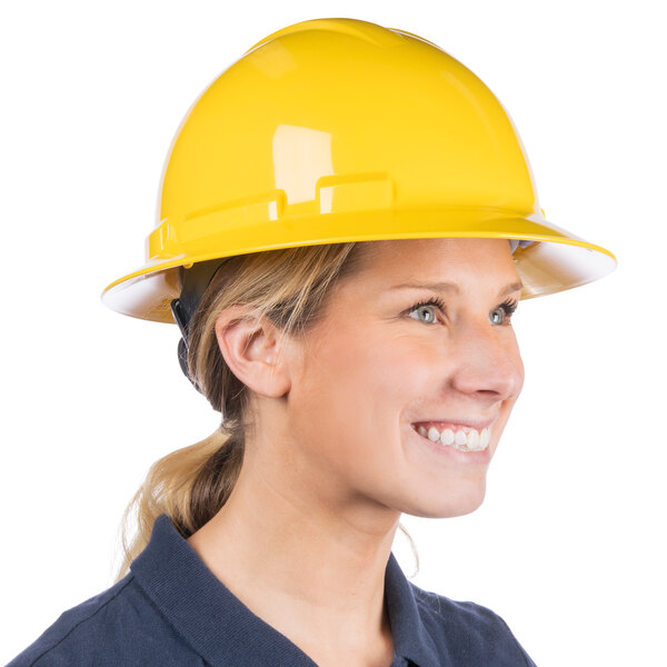 Cordova Duo Safety Yellow FullBrim Style Hard Hat with 4Point Ratchet