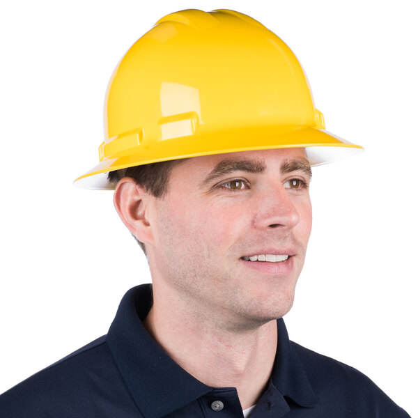 Cordova Duo Safety Yellow Full-Brim Style Hard Hat with 4-Point Ratchet Suspension