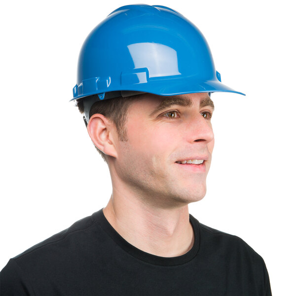 Cordova Duo Safety Blue Cap Style Hard Hat with 4-Point Ratchet Suspension