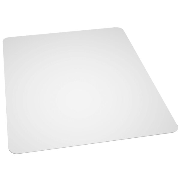 A clear square vinyl mat with a black border on a white background.