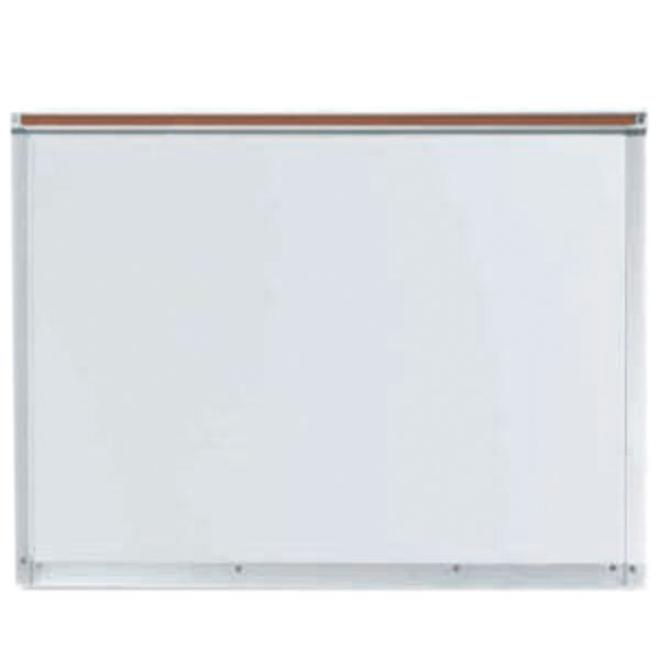 A white Aarco magnetic markerboard with an aluminum frame and map rail.