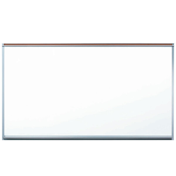 A white Aarco markerboard with an aluminum frame.
