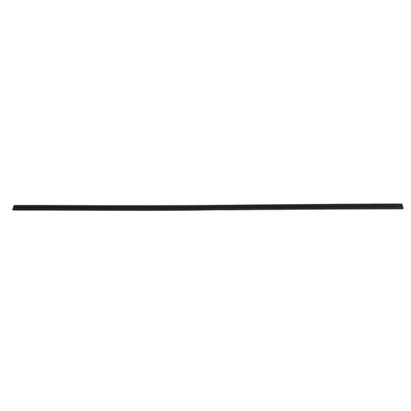 A black rectangular object with a thin black line on a white background.