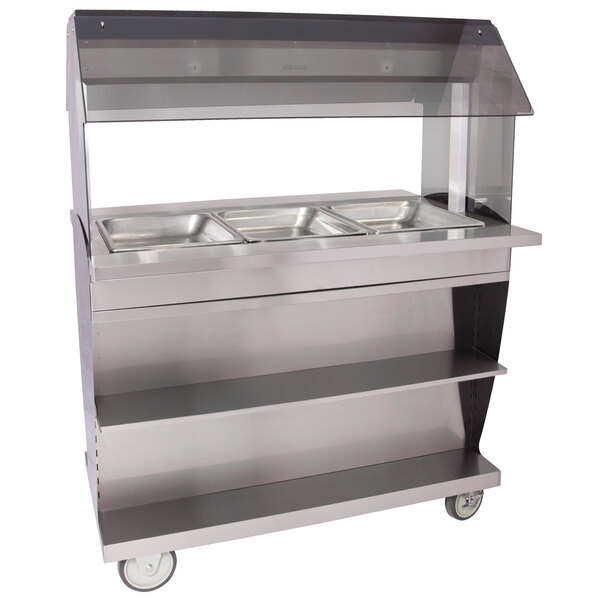 Alto-Shaam HFT2SYS-300 Three Pan Mobile Electric Hot Food Buffet Table - 230V