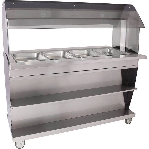 Alto-Shaam HFT2SYS-400 Four Pan Mobile Electric Hot Food Buffet Table - 240V