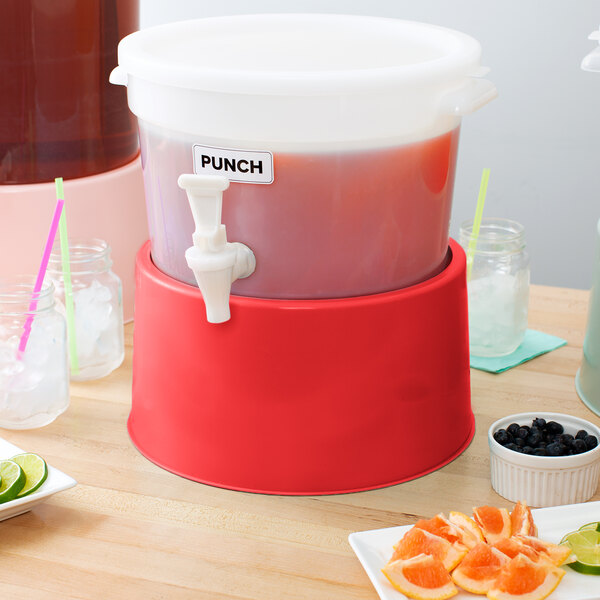 Choice Red 3 and 6 Gallon Round Beverage Dispenser Base