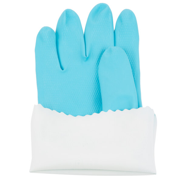 Cordova Latex Rubber Blue 12" Premium 18 Mil Gloves with Flock Lining