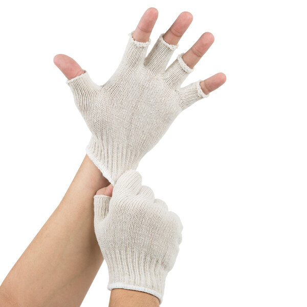 Cordova Standard Weight Natural Polyester / Cotton Fingerless Gloves