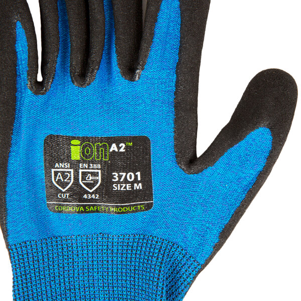 Cordova iON A2 Sapphire Blue HPPE / Synthetic Fiber Gloves with Black