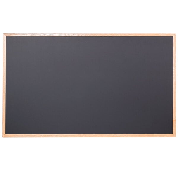 Aarco OC3660NT-B OAK 36" x 60" Oak Frame Black Chalk Board