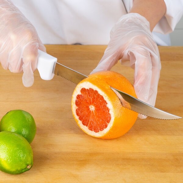 Choice 9" Serrated Edge Utility Knife with White Handle