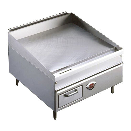 A Wells stainless steel gas countertop griddle on a counter.