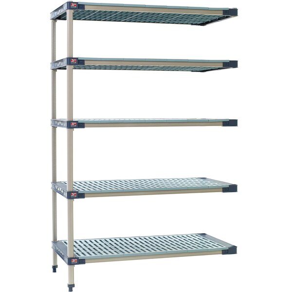 Metro 5AX557G4 MetroMax 4 Grid 5Shelf Stationary Shelving Add On Unit
