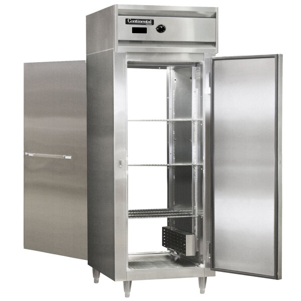 Continental DL1WE-PT 29" Extra-Wide Solid Door Pass-Through Heated Holding Cabinet - 1500W