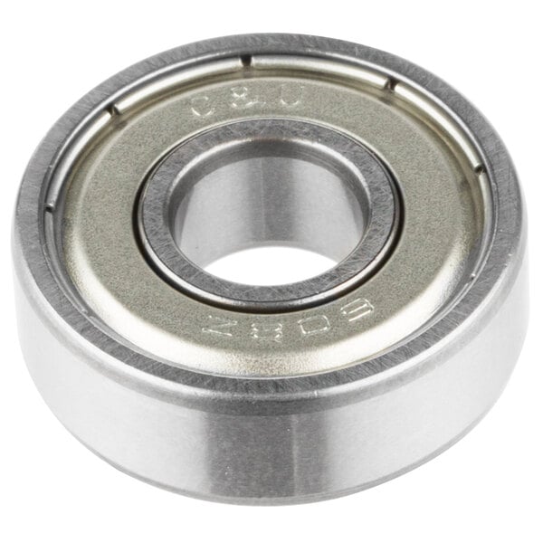 A close-up of a AvaMix Foot Bearing with a stainless steel ball.