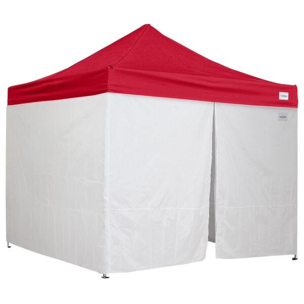 Caravan Canopy 21003505030 Alumashade Bigfoot 10' x 10' Red Light-Duty Commercial Grade Instant Canopy Deluxe Kit with Side Walls