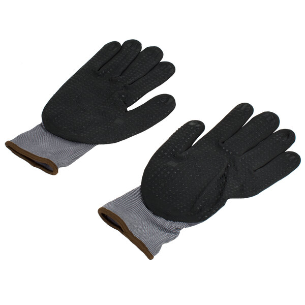 Conquest Plus Gray Nylon / Spandex Gloves with Black Foam Nitrile