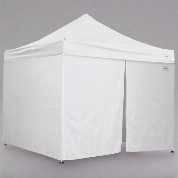 Caravan Canopy 21003506010 Alumashade Bigfoot 10' x 10' White Light-Duty Commercial Grade Instant Canopy Deluxe Kit with Side Walls